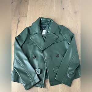 Ann Taylor Green Leather Jacket